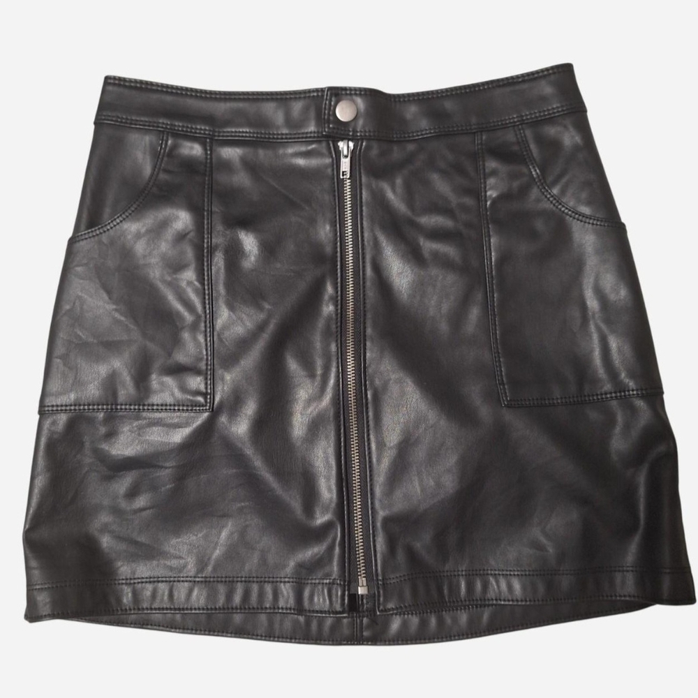 No Boundaries Black Faux Leather Mini Skirt